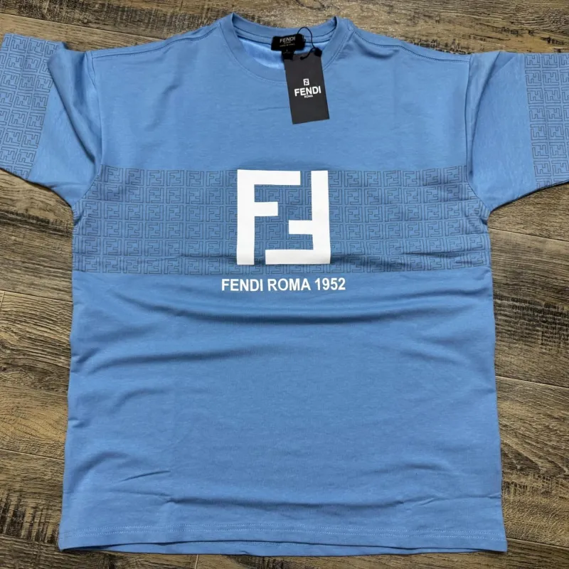Fendi Men's Premium Stylish Round Neck Short Sleeve T-Shirt Wholesale Bangladesh