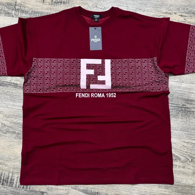 Fendi Men's Premium Stylish Round Neck Short Sleeve T-Shirt Wholesale Bangladesh