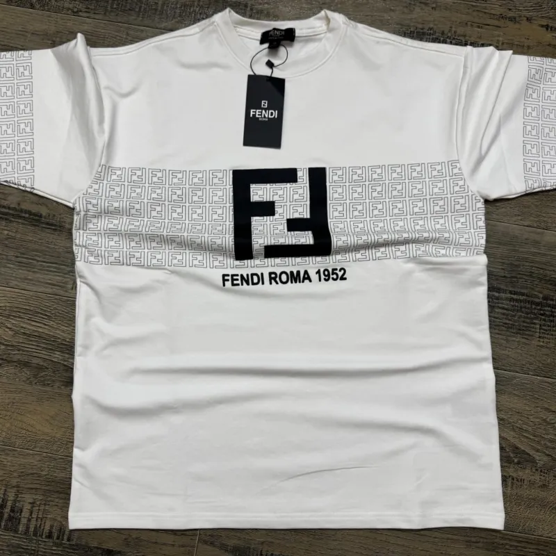 Fendi Men's Premium Stylish Round Neck Short Sleeve T-Shirt Wholesale Bangladesh
