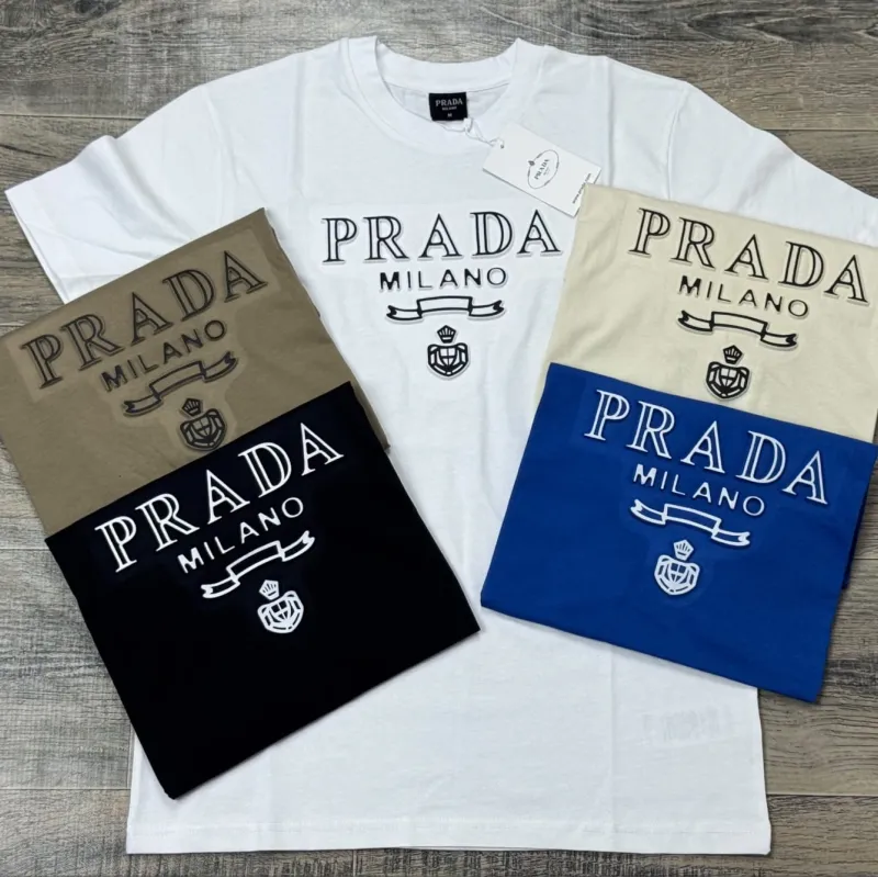 Prada Men's Premium Stylish Round Neck Short Sleeve T-Shirt Wholesale Bangladesh