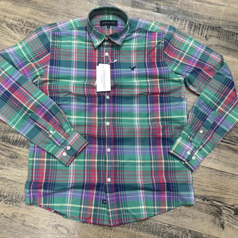 American Eagle Men's Oxford Cotton Check Long Sleep Shirt Wholesale – Everywear Bangladesh Ltd American Eagle Men's Oxford Cotton Check Long Sleep Shirt Wholesale – Everywear Bangladesh Ltd