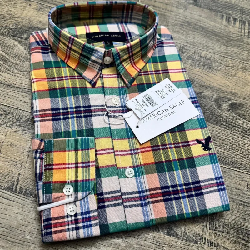 American Eagle Men's Oxford Cotton Check Long Sleep Shirt Wholesale – Everywear Bangladesh Ltd American Eagle Men's Oxford Cotton Check Long Sleep Shirt Wholesale – Everywear Bangladesh Ltd
