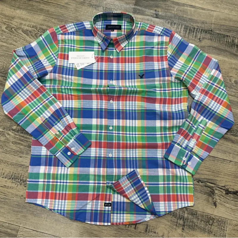 American Eagle Men's Oxford Cotton Check Long Sleep Shirt Wholesale – Everywear Bangladesh Ltd American Eagle Men's Oxford Cotton Check Long Sleep Shirt Wholesale – Everywear Bangladesh Ltd