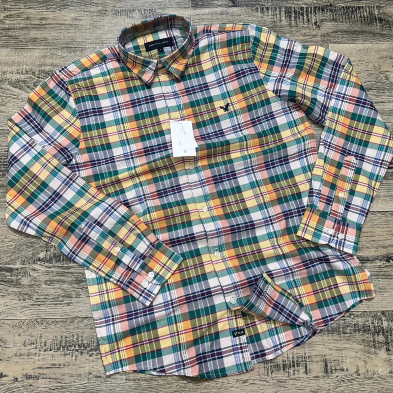American Eagle Men's Oxford Cotton Check Long Sleep Shirt Wholesale – Everywear Bangladesh Ltd American Eagle Men's Oxford Cotton Check Long Sleep Shirt Wholesale – Everywear Bangladesh Ltd