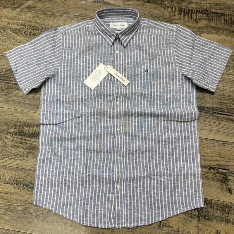 Calvin Klein Men's Short Sleeve Rami Cotton Stripe Shirt Wholesale – Everywear Bangladesh Ltd