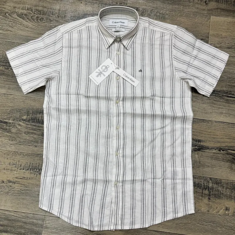 Calvin Klein Men's Short Sleeve Rami Cotton Stripe Shirt Wholesale – Everywear Bangladesh Ltd
