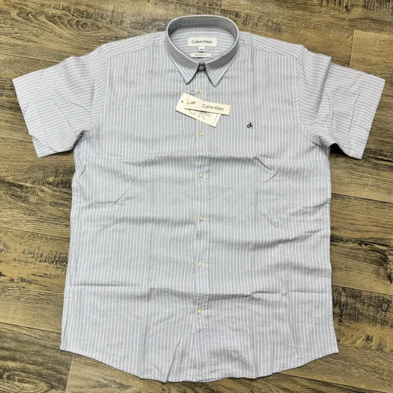 Calvin Klein Men's Short Sleeve Rami Cotton Stripe Shirt Wholesale – Everywear Bangladesh Ltd