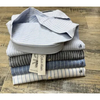Calvin Klein Men's Short Sleeve Rami Cotton Stripe Shirt Wholesale – Everywear Bangladesh Ltd
