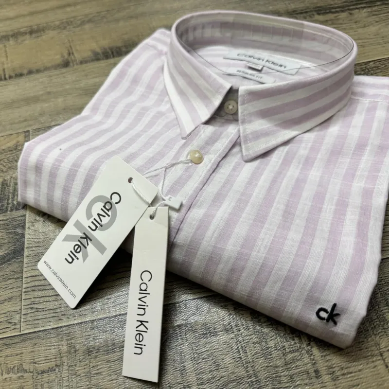 Calvin Klein Men's Short Sleeve Rami Cotton Stripe Shirt Wholesale – Everywear Bangladesh Ltd
