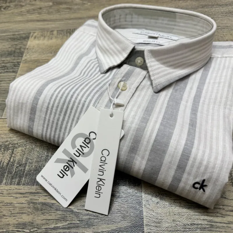 Calvin Klein Men's Short Sleeve Rami Cotton Stripe Shirt Wholesale – Everywear Bangladesh Ltd
