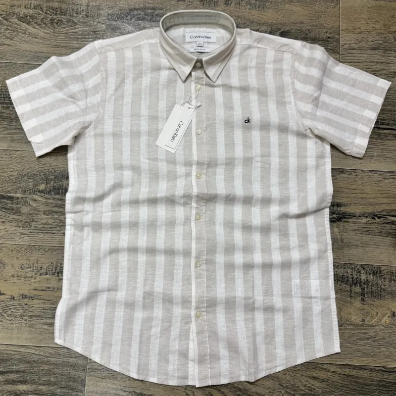 Calvin Klein Men's Short Sleeve Rami Cotton Stripe Shirt Wholesale – Everywear Bangladesh Ltd