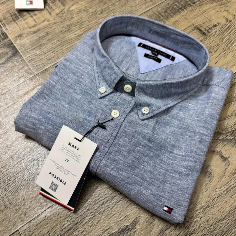 Tommy Hilfiger Men's Short Sleeve Rami Cotton Solid Shirt Wholesale – Everywear Bangladesh Ltd