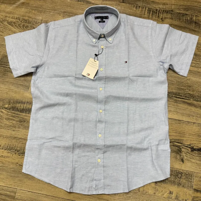 Tommy Hilfiger Men's Short Sleeve Rami Cotton Solid Shirt Wholesale – Everywear Bangladesh Ltd