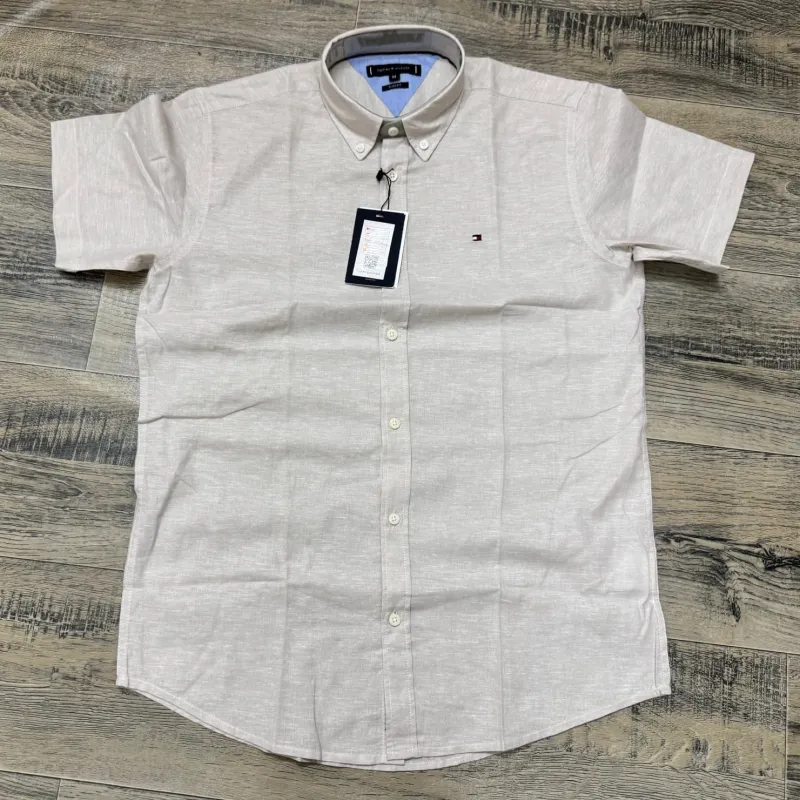 Tommy Hilfiger Men's Short Sleeve Rami Cotton Solid Shirt Wholesale – Everywear Bangladesh Ltd