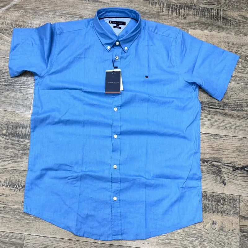 Tommy Hilfiger Men's Short Sleeve Rami Cotton Solid Shirt Wholesale – Everywear Bangladesh Ltd