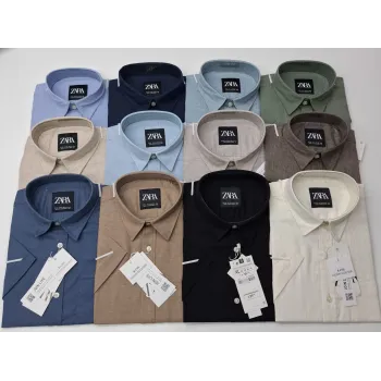 Zara Men's Short Sleeve Rami Cotton Shirt Wholesale – Everywear Bangladesh Ltd