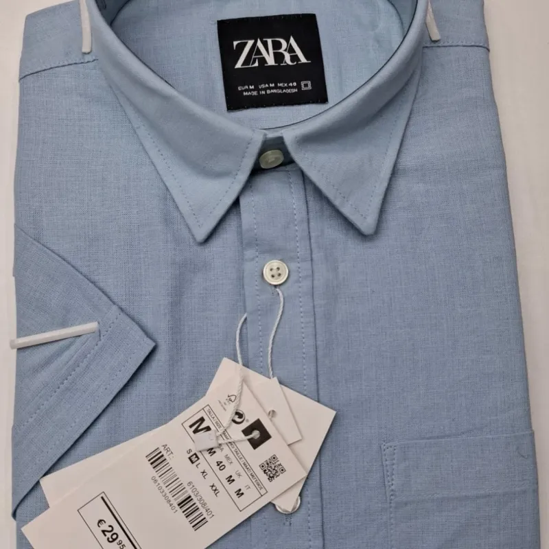 Zara Men's Short Sleeve Rami Cotton Shirt Wholesale – Everywear Bangladesh Ltd