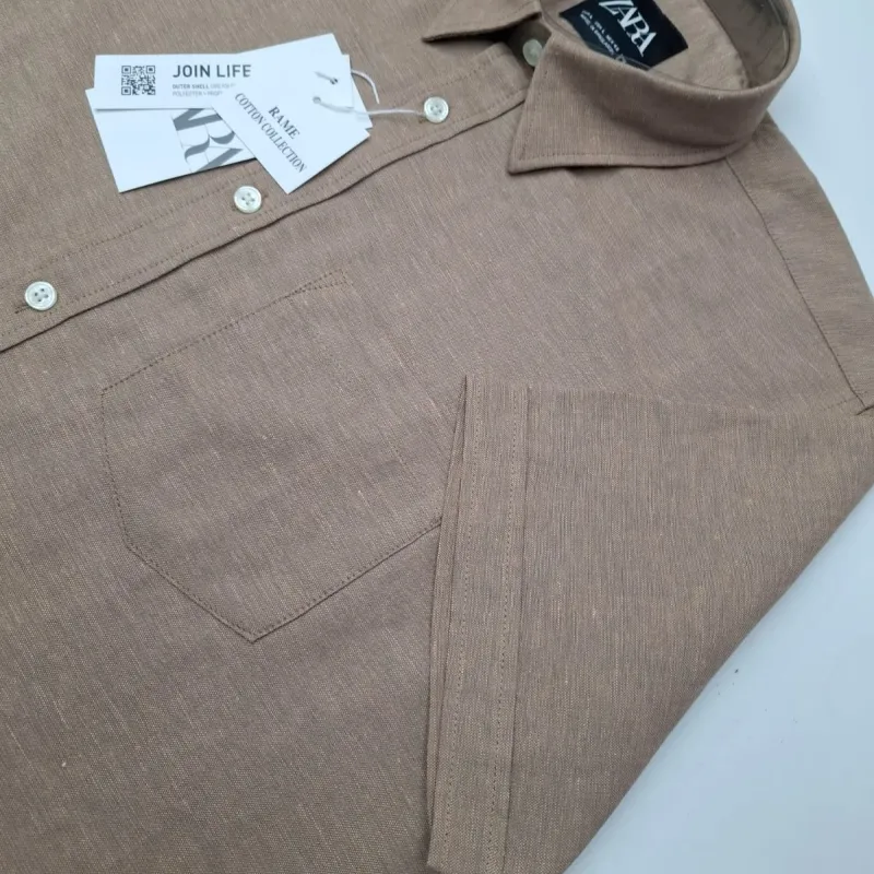 Zara Men's Short Sleeve Rami Cotton Shirt Wholesale – Everywear Bangladesh Ltd