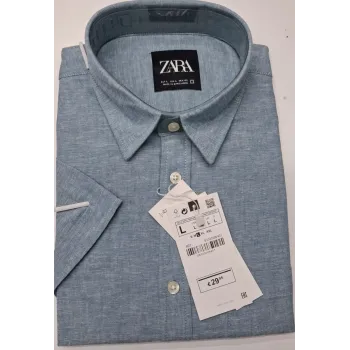 Zara Men's Short Sleeve Rami Cotton Shirt Wholesale – Everywear Bangladesh Ltd