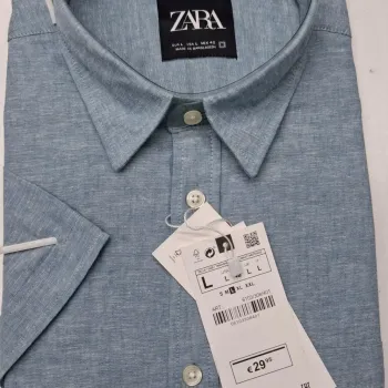 Zara Men's Short Sleeve Rami Cotton Shirt Wholesale – Everywear Bangladesh Ltd