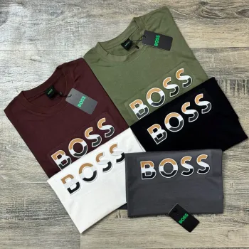 Boss Men's Premium Stylish Round Neck Short Sleeve T‑Shirt Wholesale 