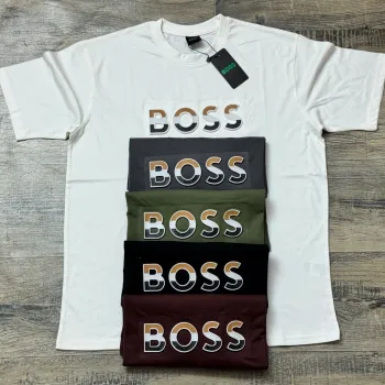 Boss Men's Premium Stylish Round Neck Short Sleeve T‑Shirt Wholesale 
