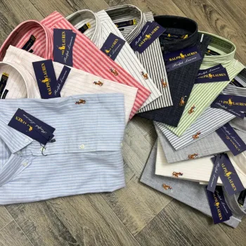 Ralph Lauren Men’s Premium Original Export Quality Ramie Stripe Long Sleeve Shirt Wholesale Bangladesh