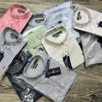 Ralph Lauren Men’s Premium Original Export Quality Ramie Stripe Long Sleeve Shirt Wholesale Bangladesh