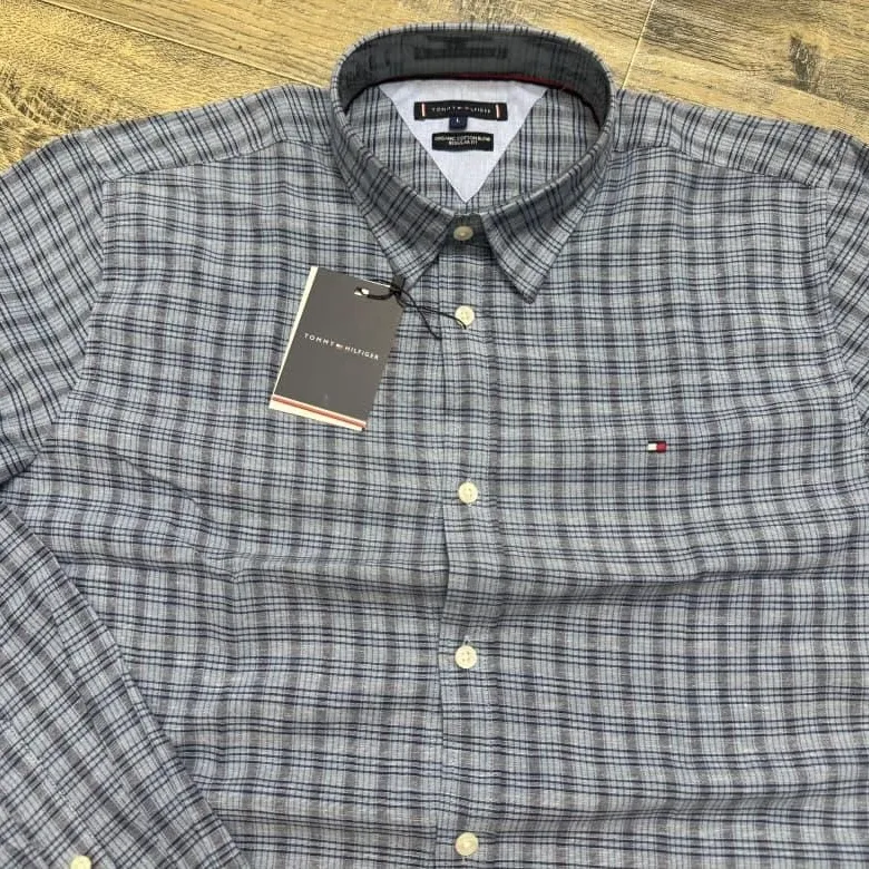 Tommy Hilfiger Men’s Premium Stylish Ramie Cotton Check Long Sleeve Shirt Wholesale Bangladesh