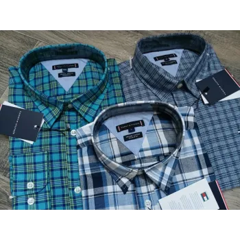 Tommy Hilfiger Men’s Premium Stylish Ramie Cotton Check Long Sleeve Shirt Wholesale Bangladesh