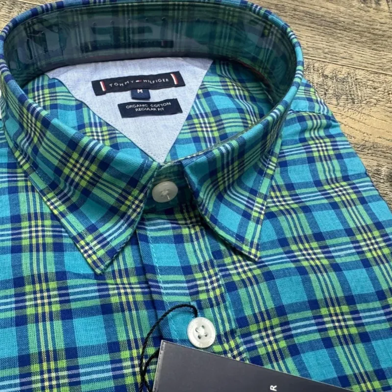 Tommy Hilfiger Men’s Premium Stylish Ramie Cotton Check Long Sleeve Shirt Wholesale Bangladesh