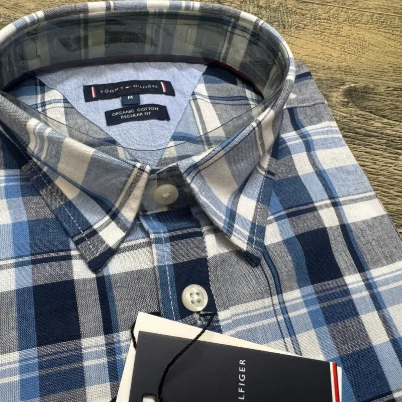 Tommy Hilfiger Men’s Premium Stylish Ramie Cotton Check Long Sleeve Shirt Wholesale Bangladesh