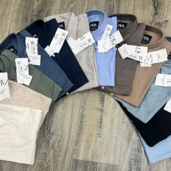 Zara Men’s Premium Stylish Ramie Cotton Solid Short Sleeve Shirt Wholesale Bangladesh