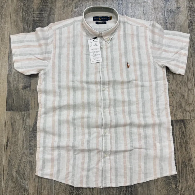 Ralph Lauren Men’s Ramie Cotton Stripe Short Sleeve Shirt Wholesale Bangladesh