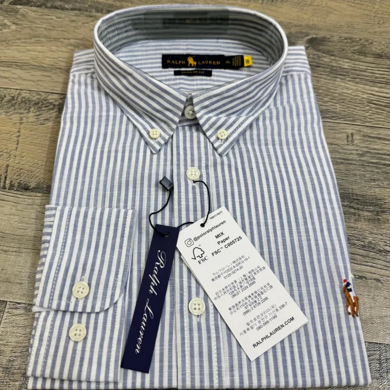 Ralph Lauren Men’s Ramie Cotton Stripe Long Sleeve Shirt Wholesale Bangladesh