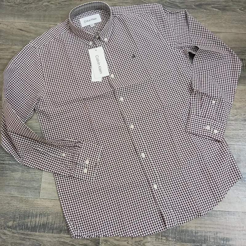 Calvin Klein Men’s Premium Stylish Cotton Check Long Sleeve Shirt Wholesale Bangladesh