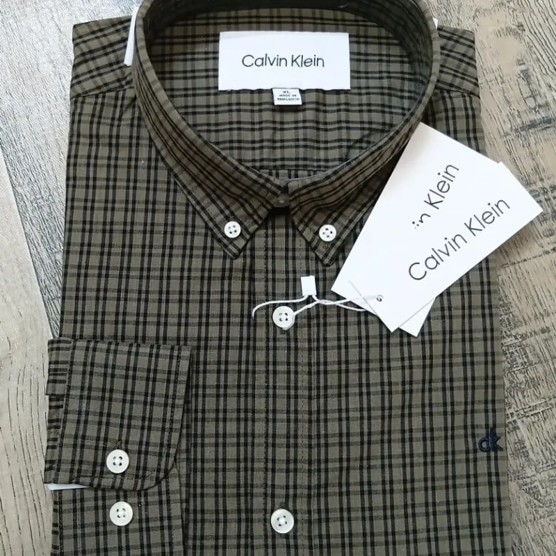 Calvin Klein Men’s Premium Stylish Cotton Check Long Sleeve Shirt Wholesale Bangladesh