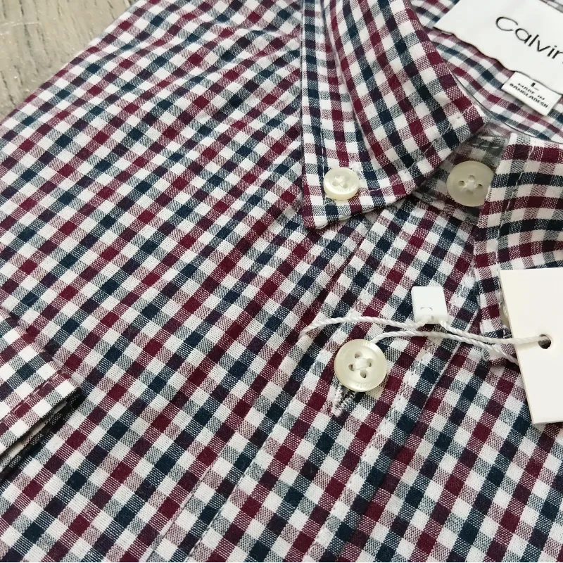 Calvin Klein Men’s Premium Stylish Cotton Check Long Sleeve Shirt Wholesale Bangladesh