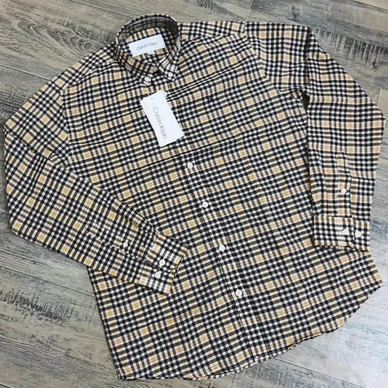 Calvin Klein Men’s Premium Stylish Cotton Check Long Sleeve Shirt Wholesale Bangladesh