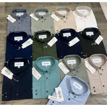 Calvin Klein Men’s Premium Stylish Solid Remi Cotton Long Sleeve Shirt Wholesale Bangladesh