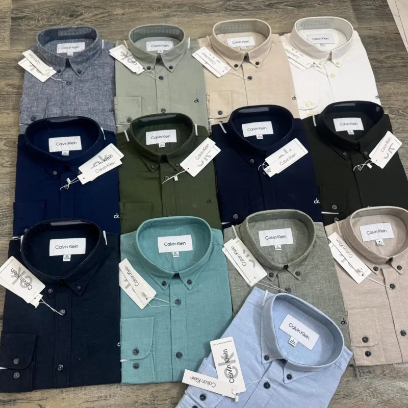 Calvin Klein Men’s Premium Stylish Solid Remi Cotton Long Sleeve Shirt Wholesale Bangladesh
