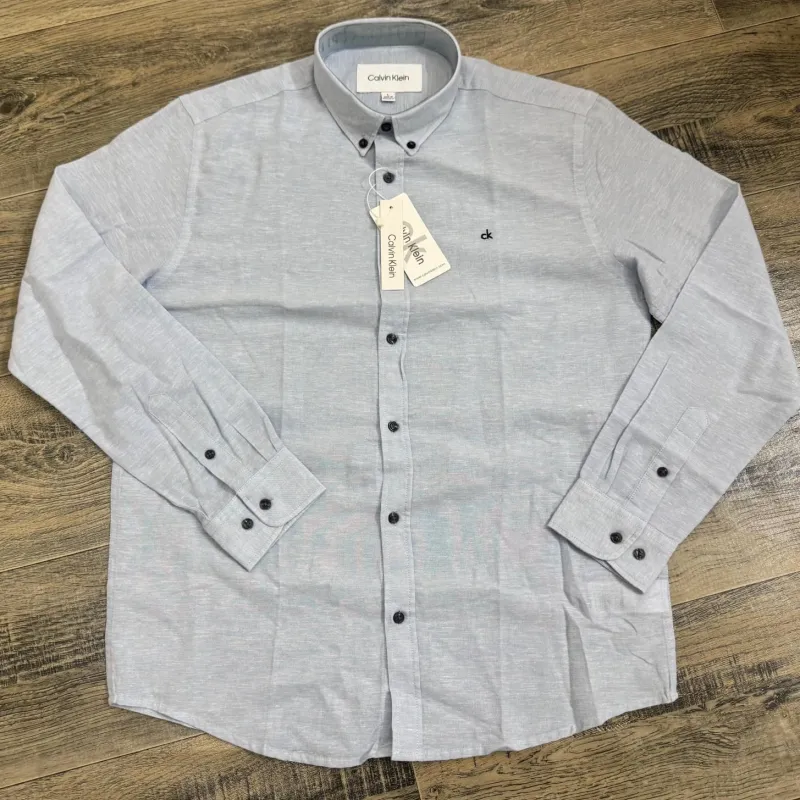 Calvin Klein Men’s Premium Stylish Solid Remi Cotton Long Sleeve Shirt Wholesale Bangladesh
