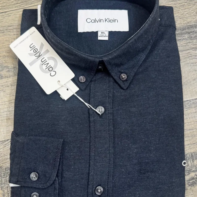 Calvin Klein Men’s Premium Stylish Solid Remi Cotton Long Sleeve Shirt Wholesale Bangladesh