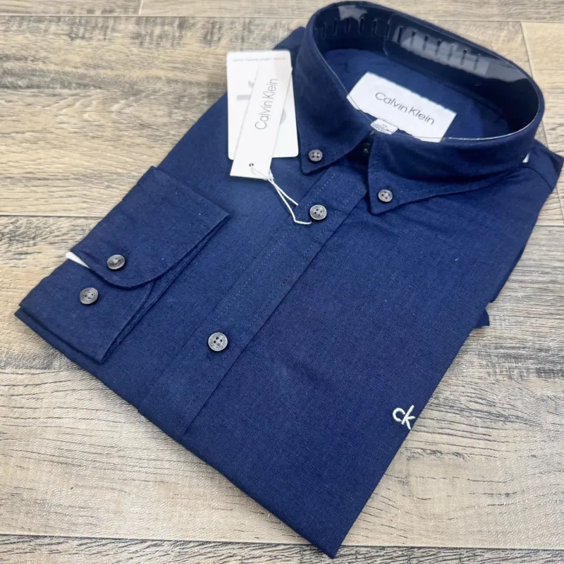 Calvin Klein Men’s Premium Stylish Solid Remi Cotton Long Sleeve Shirt Wholesale Bangladesh