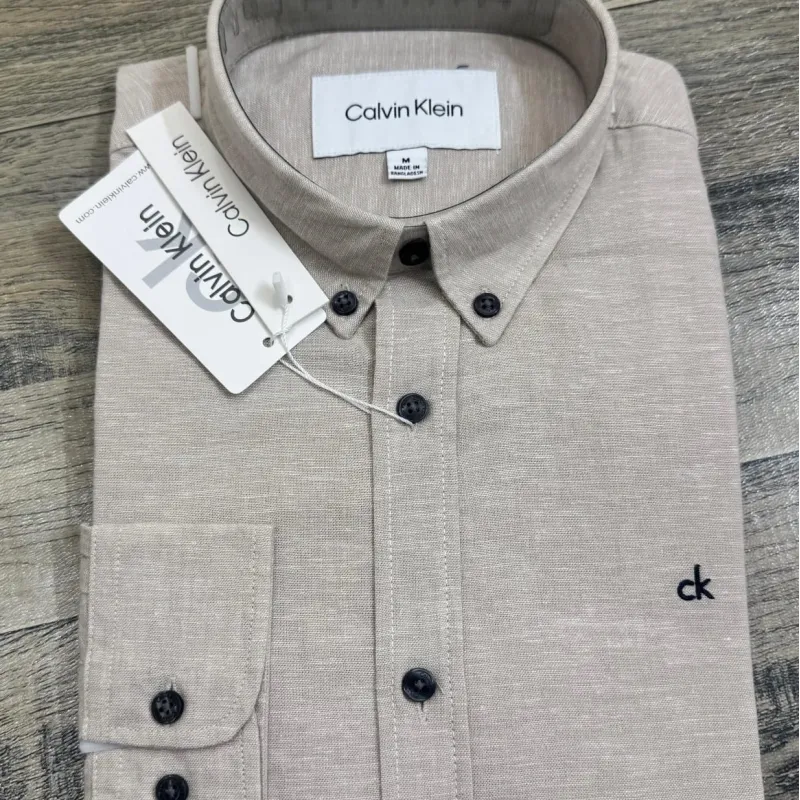 Calvin Klein Men’s Premium Stylish Solid Remi Cotton Long Sleeve Shirt Wholesale Bangladesh