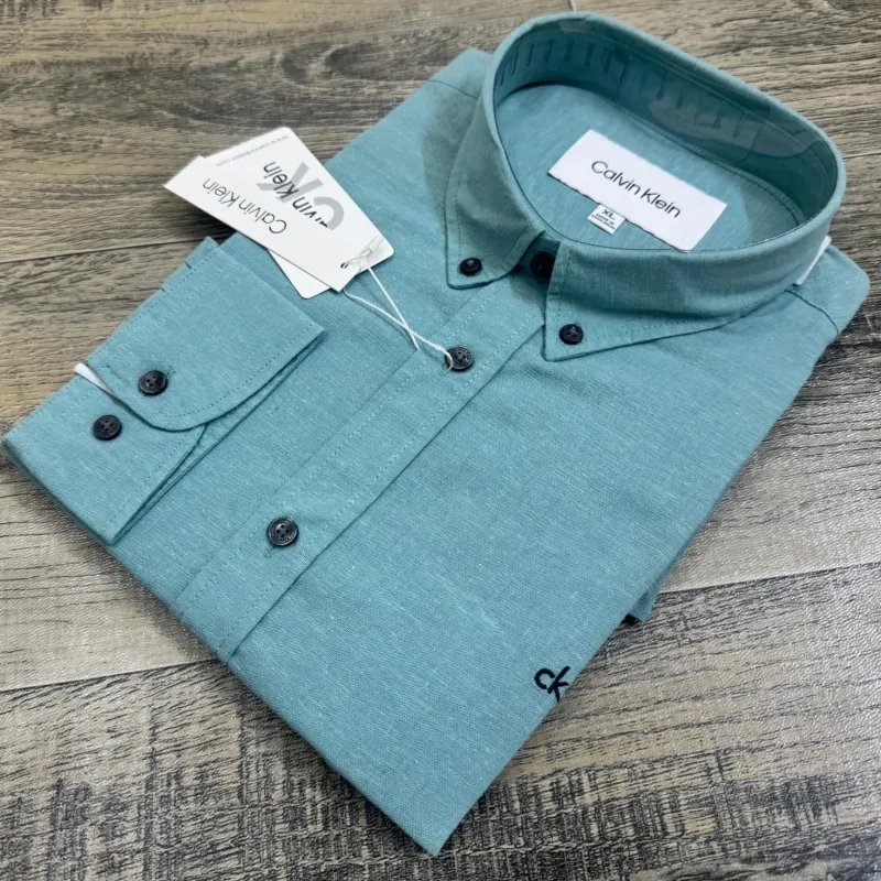 Calvin Klein Men’s Premium Stylish Solid Remi Cotton Long Sleeve Shirt Wholesale Bangladesh