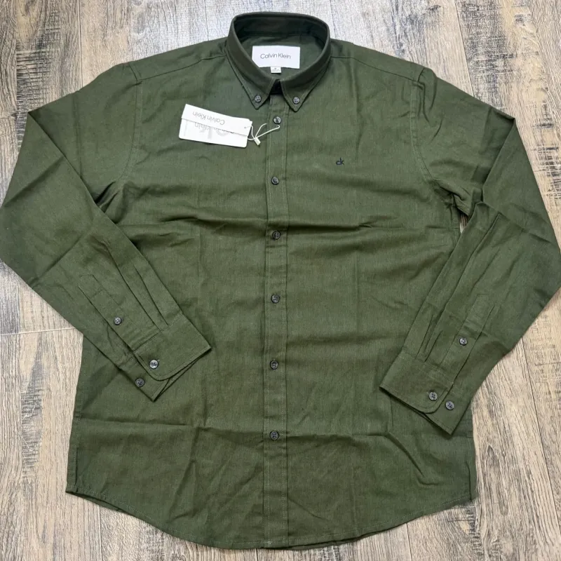 Calvin Klein Men’s Premium Stylish Solid Remi Cotton Long Sleeve Shirt Wholesale Bangladesh