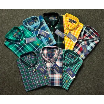 Ralph Lauren Men’s Premium Stylish Cotton Flannel Short Sleeve Check Shirt Wholesale Bangladesh