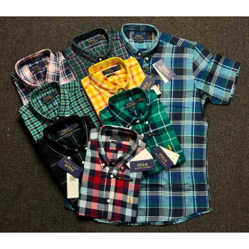Ralph Lauren Men’s Premium Stylish Cotton Flannel Short Sleeve Check Shirt Wholesale Bangladesh
