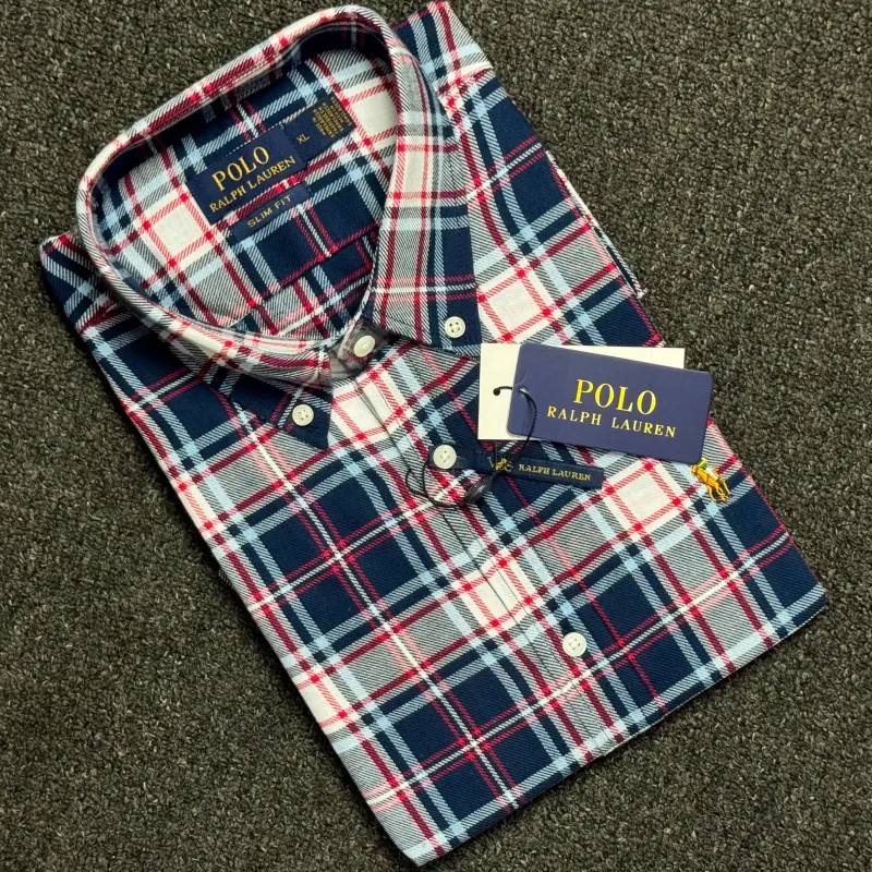 Ralph Lauren Men’s Premium Stylish Cotton Flannel Short Sleeve Check Shirt Wholesale Bangladesh